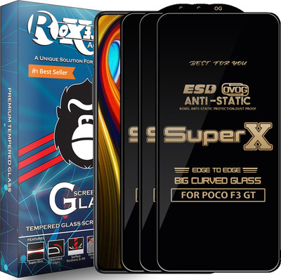 Roxel Edge To Edge Tempered Glass for POCO F3 GT(Pack of 3)