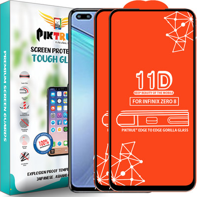PikTrue Edge To Edge Tempered Glass for Infinix Zero 8(Pack of 2)