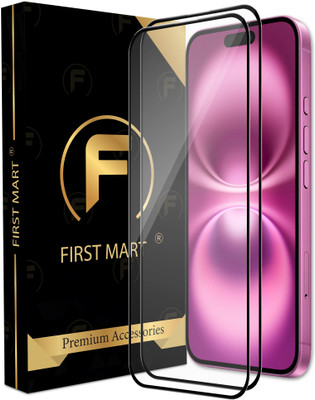 FIRST MART Edge To Edge Tempered Glass for iPhone 16 Plus, Apple iPhone 16 Plus, 16 Plus(Pack of 2)