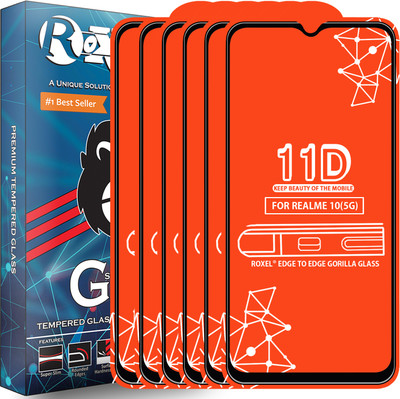 Roxel Edge To Edge Tempered Glass for Realme 10(5G)(Pack of 6)