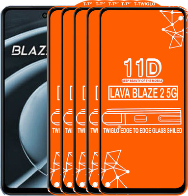 TWIGLO Edge To Edge Tempered Glass for LAVA BLAZE 2 5G(Pack of 5)