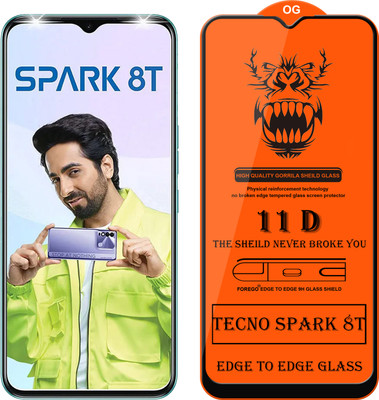 Forego Edge To Edge Tempered Glass for Tecno Spark 8T(Pack of 1)