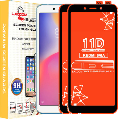 Laxdom Edge To Edge Tempered Glass for Mi Redmi 6A(Pack of 2)
