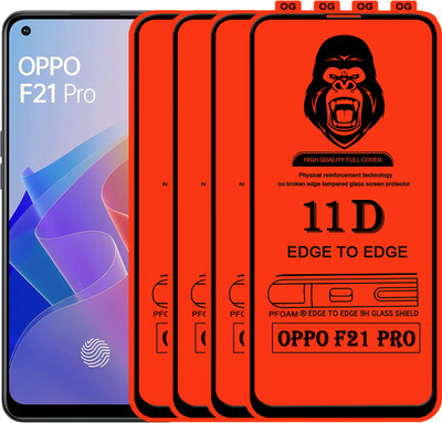 Laxdom Edge To Edge Tempered Glass for OPPO F21 PRO(Pack of 4)
