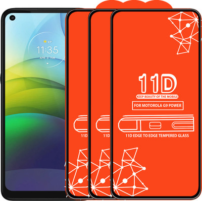 Roxel Edge To Edge Tempered Glass for Motorola G9 Power(Pack of 3)