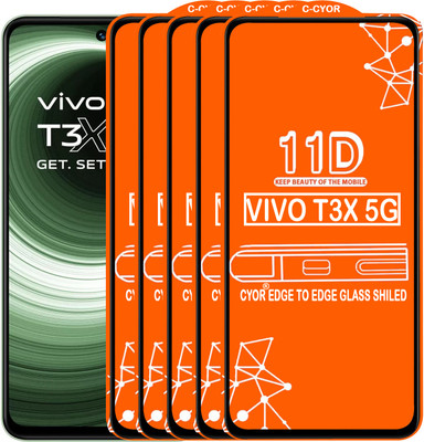 CYOR Edge To Edge Tempered Glass for VIVO T3X 5G(Pack of 5)