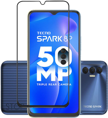 INFINITYWORLD Edge To Edge Tempered Glass for Tecno Spark 8P(Pack of 1)