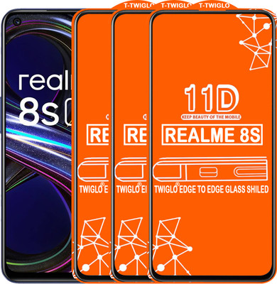 TWIGLO Edge To Edge Tempered Glass for REALME 8S(Pack of 3)