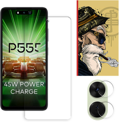 ARBAN Edge To Edge Tempered Glass for Itel P55 Plus 4G Tempered Glass Screen Protector | Anti-Scratch | Edge to Edge Full Coverage | 9H Hardness ( 1 FRONT SCREEN GUARD + 1 CAMERA LENS PROTECTOR + 1 FREE BACK EMBOSSED SKIN001 )(Pack of 1)