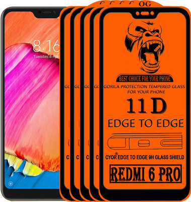 CYOR Edge To Edge Tempered Glass for Mi Redmi 6 pro(Pack of 5)
