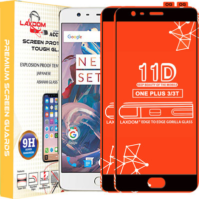 Laxdom Edge To Edge Tempered Glass for OnePlus 3(Pack of 2)