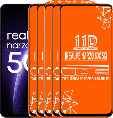 TWIGLO Edge To Edge Tempered Glass for REALME NARZO 60X 5G(Pack of 5)