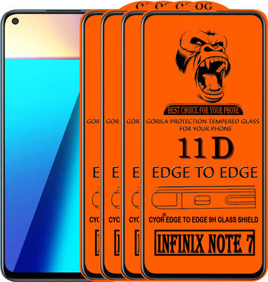 CYOR Edge To Edge Tempered Glass for INFINIX NOTE 7(Pack of 4)
