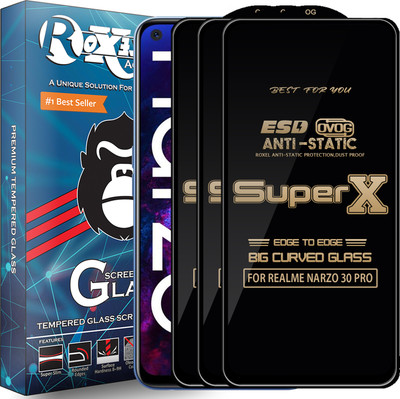 Roxel Edge To Edge Tempered Glass for REALME NARZO 30 PRO(Pack of 3)