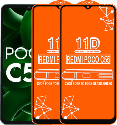 CYOR Edge To Edge Tempered Glass for REDMI POCO C55(Pack of 2)