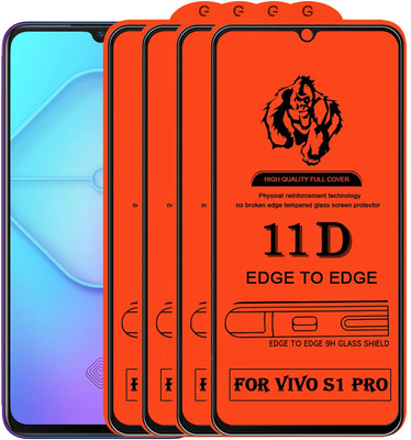 HIE POWER Edge To Edge Tempered Glass for Vivo S1 Pro(Screen Protector Full HD Quality Tempered Glass Anti-Scratch Edge to Edge Coverage with Easy Installation Kit-Pack of 4)(Pack of 4)