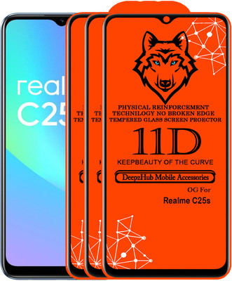 DeepzHub Edge To Edge Tempered Glass for Realme C25s(Pack of 3)