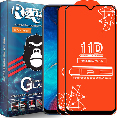 Roxel Edge To Edge Tempered Glass for Samsung Galaxy A20(Pack of 2)