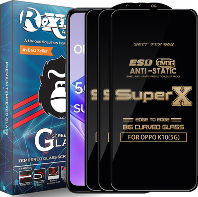 Roxel Edge To Edge Tempered Glass for OPPO K10(5G)(Pack of 3)
