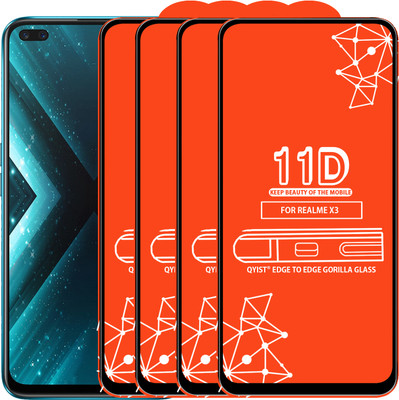 Qyist Edge To Edge Tempered Glass for Realme X3(Pack of 4)