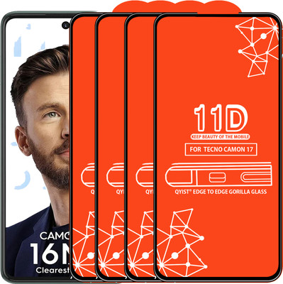 Qyist Edge To Edge Tempered Glass for Tecno Camon 17(Pack of 4)