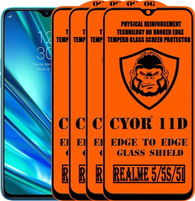 CYOR Edge To Edge Tempered Glass for REALME 5I(Pack of 4)