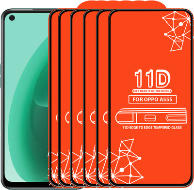 Roxel Edge To Edge Tempered Glass for Oppo A55S(Pack of 6)