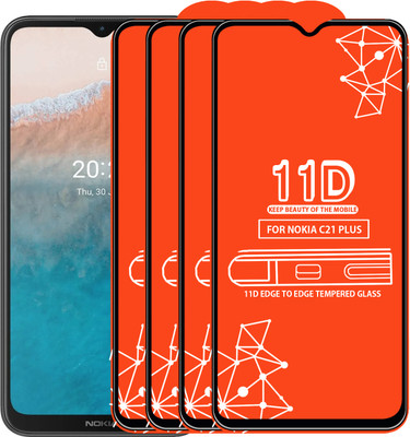 Qyist Edge To Edge Tempered Glass for Nokia C21 Plus(Pack of 4)