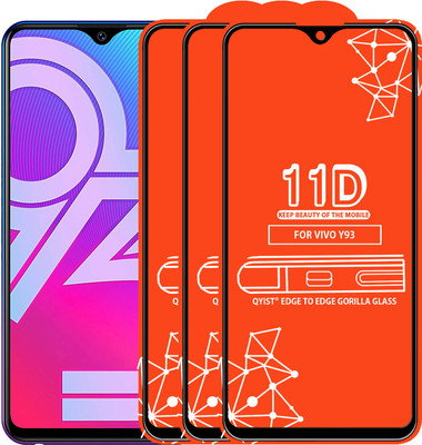 Qyist Edge To Edge Tempered Glass for Vivo Y93(Pack of 3)