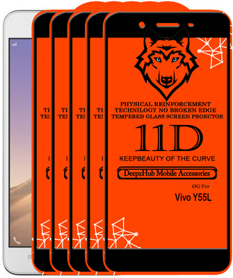 DeepzHub Edge To Edge Tempered Glass for VIVO Y55L(Pack of 5)