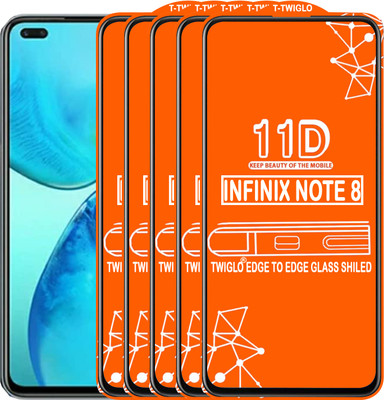 TWIGLO Edge To Edge Tempered Glass for INFINIX NOTE 8(Pack of 5)