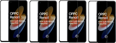 ISAAK Edge To Edge Tempered Glass for OPPO Reno8 Pro 5G Edge to Edge, Full Glue, 11D Tempered Glass(Pack of 4)