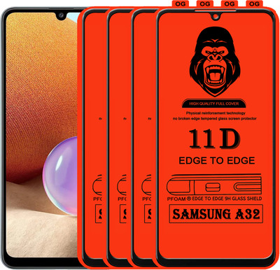 Laxdom Edge To Edge Tempered Glass for SAMSUNG GALAXY A32(Pack of 4)