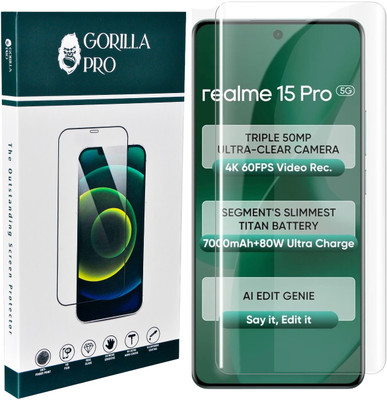 GORILLA PRO Edge To Edge Tempered Glass for Realme 15 Pro 5G ( Primium Quality Uv Temper Glass )(Pack of 1)