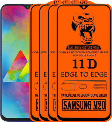 TWIGLO Edge To Edge Tempered Glass for Samsung Galaxy M20(Pack of 4)