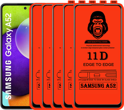Laxdom Edge To Edge Tempered Glass for SAMSUNG GALAXY A52(Pack of 5)