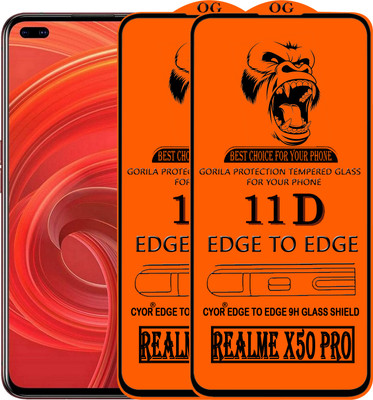 CYOR Edge To Edge Tempered Glass for REALME X50 PRO(Pack of 2)
