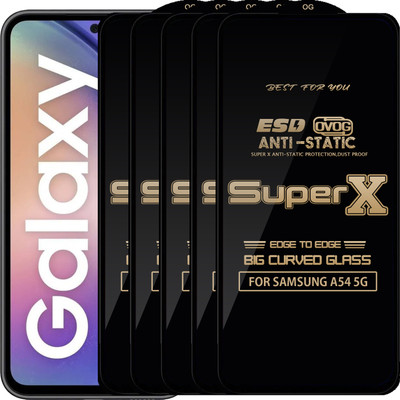 Roxel Edge To Edge Tempered Glass for SAMSUNG A54 5G(Pack of 5)