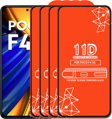 Roxel Edge To Edge Tempered Glass for Poco F4 5G(Pack of 4)