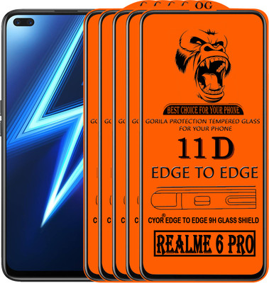 CYOR Edge To Edge Tempered Glass for REALME 6 PRO(Pack of 5)