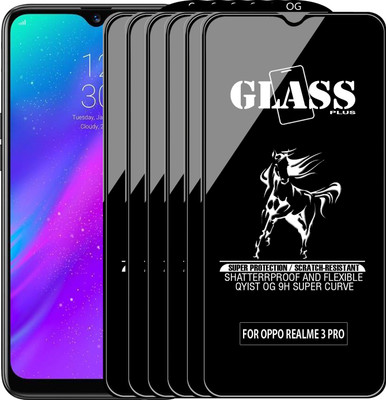 Qyist Edge To Edge Tempered Glass for REALME 3 PRO(Pack of 6)