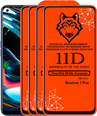DeepzHub Edge To Edge Tempered Glass for Realme 7 Pro(Pack of 4)