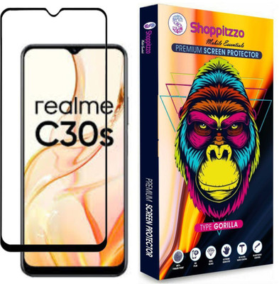 Shoppitzzo Edge To Edge Tempered Glass for realme C30s**NeoShield**Millitary Grade-Anti Explosion-Tempered Glass/Full Screen Coverage-Edge to Edge/9H Hardness/With Easy Installation Kit(Pack of 1)
