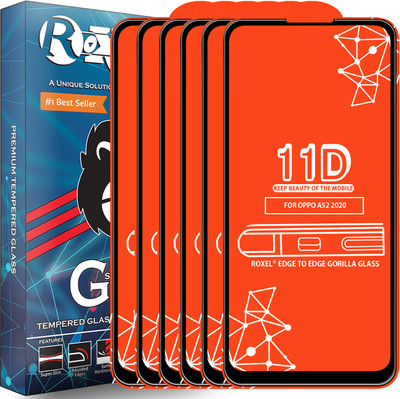 Roxel Edge To Edge Tempered Glass for Oppo A52(Pack of 6)