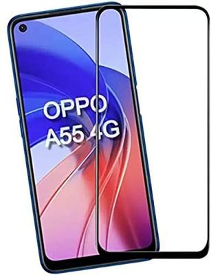 HIE POWER Edge To Edge Tempered Glass for Oppo A55 4G-| |Full Glue Curved Tempered Glass | |Bubble Free Installation | |(Pack of 2)