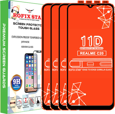 Rofix star Edge To Edge Tempered Glass for REALME C20(Pack of 4)