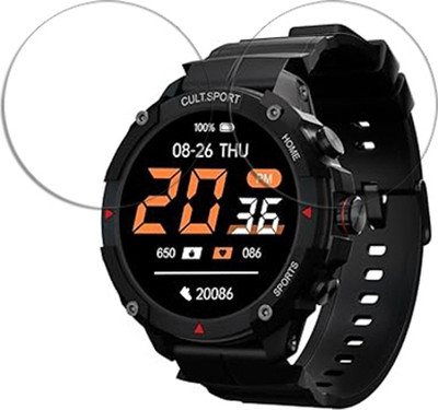 SOMTONE Edge To Edge Tempered Glass for cult.sport Ranger XR 1.43 inch SMARTWATCH SCREEN GUARD(Pack of 2)