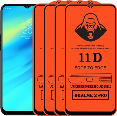 Laxdom Edge To Edge Tempered Glass for Realme 2 Pro(Pack of 4)