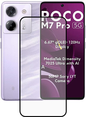 VISHRN Edge To Edge Tempered Glass for POCO C75 5G, Poco C75 5G, Poco C75(Pack of 1)