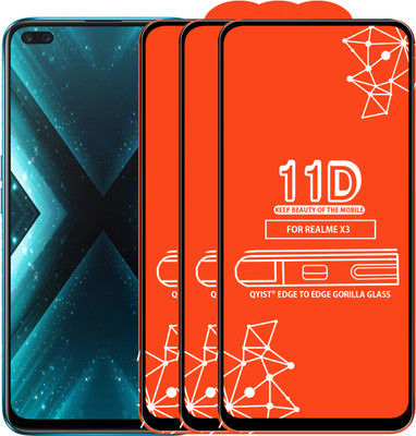 Qyist Edge To Edge Tempered Glass for Realme X3(Pack of 3)